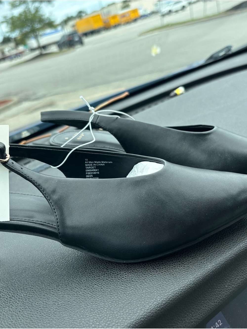 a new day Black Pointed Slingback Mules